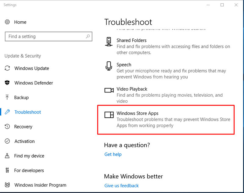 troubleshooting with Windows Store Apps