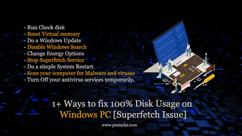 fix 100% Disk Usage on Windows PC