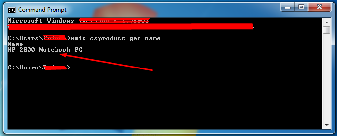 find laptop model name using command prompt