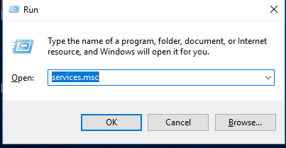 service.msc option windows 10