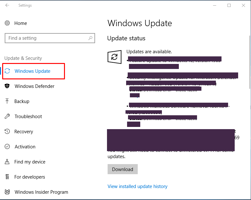 windows update now
