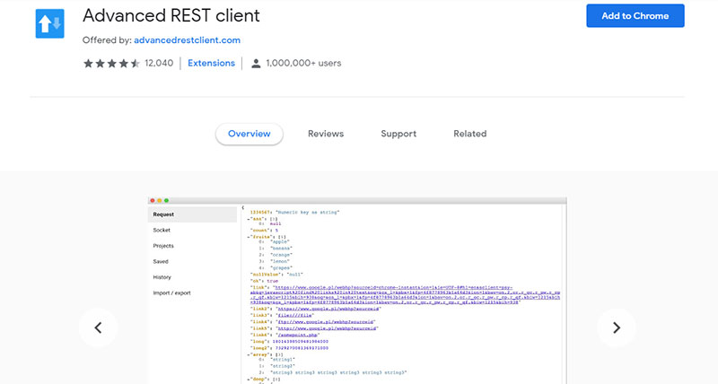 Advanced REST Client tool