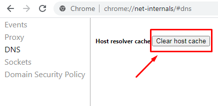 Clear DNS cache of your browser