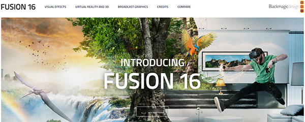 Blackmagic Design Fusion software for video diting