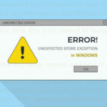 UNEXPECTED STORE EXCEPTION error in windows