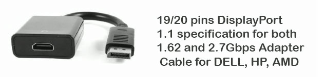 DisplayPort DP Male to HDMI Female Adapter Cable