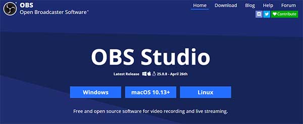 OBS Studio screen recording software for windows pc