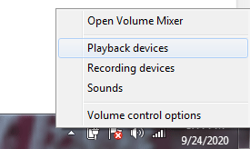 playback device setting to fix audio device graph isolation high CPU usage
