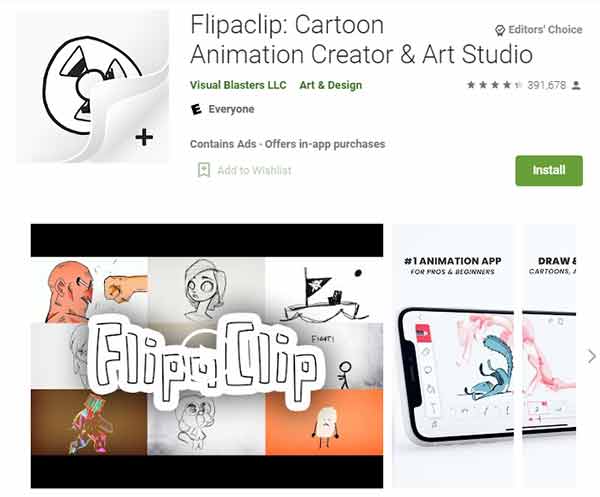Software for animation videos : flipaclip