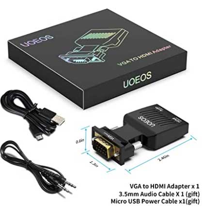 uoeos VGA to HDMI Adapter