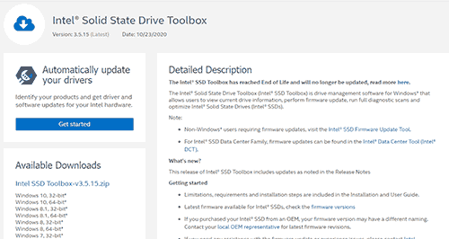 Intel SSD Toolbox