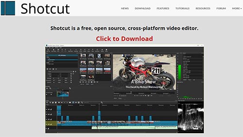 Shotcut software, open source or free video editing software for Vertical Monitor