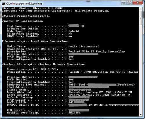 find the default DHCP Lease Time in Windows