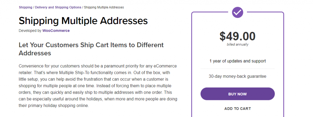 WooCommerce Shipping Multiple Addresses