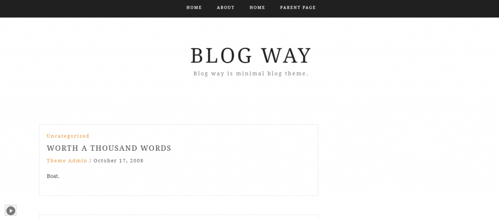 Blog way Theme