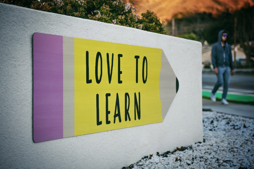 Love to learn sign