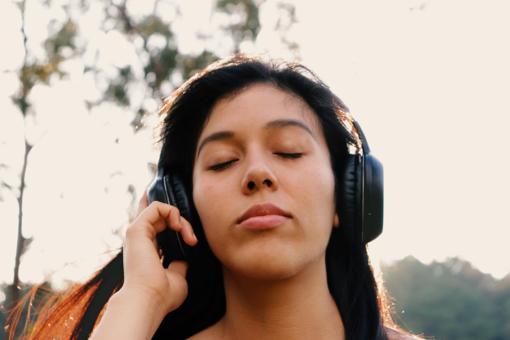 Woman with headphones