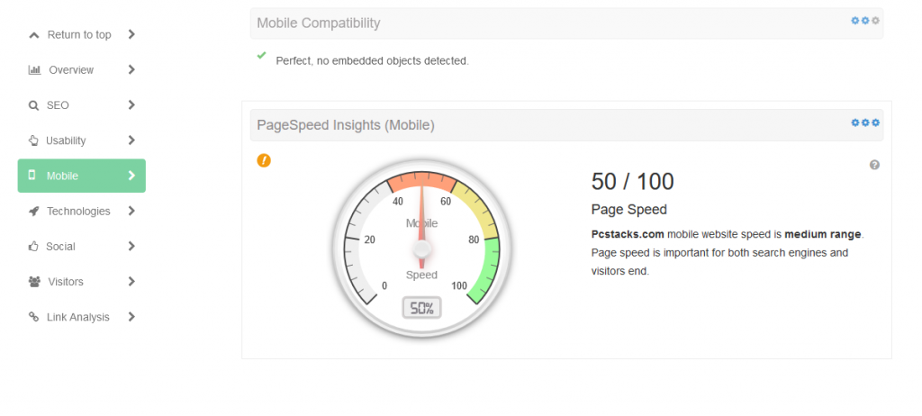 Mobile speed